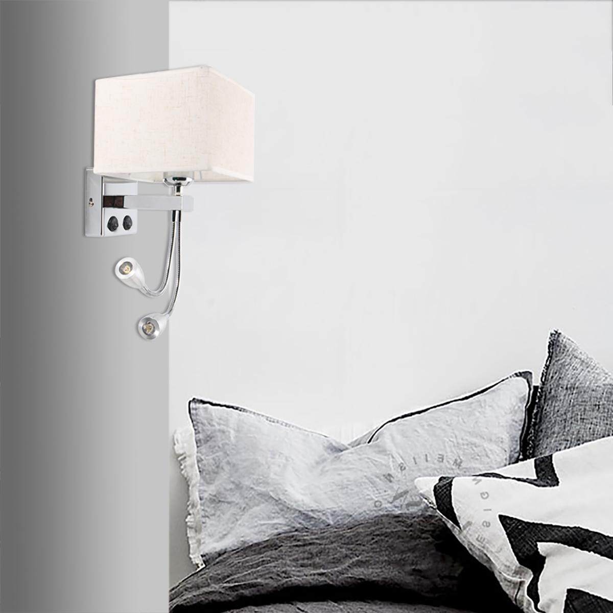 Aluminum Fabric Wall Sconce Light Lamp Wall Fixture Beding Room LED Reading Lamp - intl