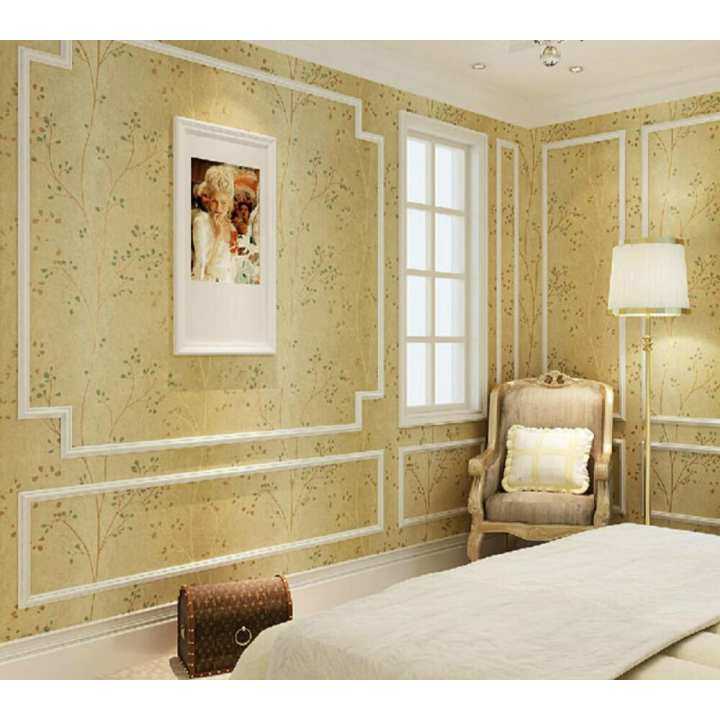 American Country Style Non-woven Wallpaper Chinese Style New Fashion Pastoral Patterns Non-woven Wallpaper Wall Sticker for All Kind of Room 0.53M (1.73') X 10m (32.8') =5.3 Square Meters Beige