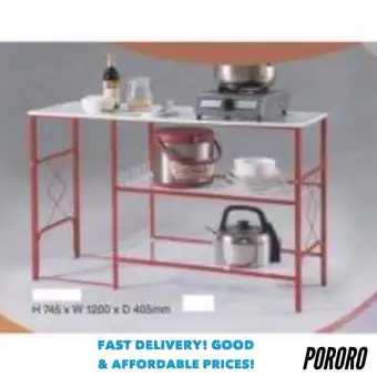 Rak Antilever Dapur Kuat Dengan Jubin Seramik Atas Gas Rak Antilever Dapur Kuat Dengan Jubin Seramik Atas Gas Memasak