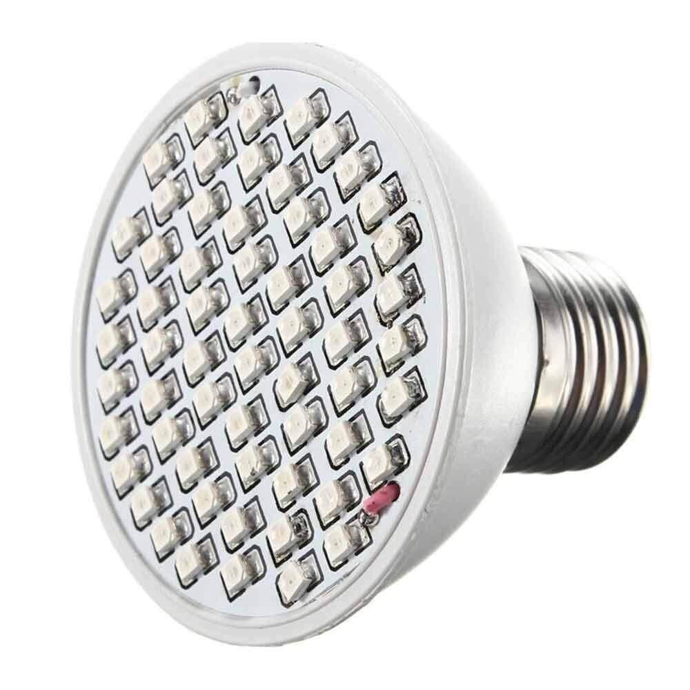 Aojbteng E27 LED Grow Lights Bohlam, 10 W 60 Leds Penuh Spectrum Menanam Growing Lampu untuk Taman, rumah Kaca, Tanaman Hidroponik dan Dalam Ruangan (20 Biru 40 Merah)-Internasional