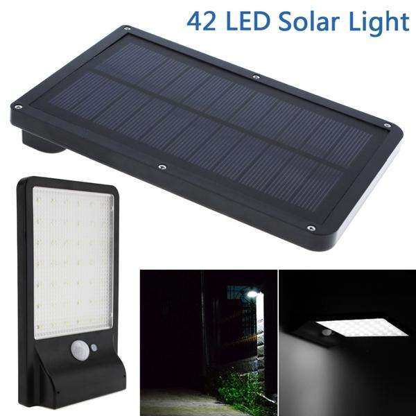 ARILUX DC5.5V/2W 42 LED 2835smd White Light Black ABS Material Motion Sensor Solar Wall Light - intl