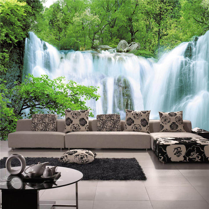 Art Deco Wallpaper Contemporary Wall Covering Canvas Paper 3D Landscapes Waterfall Large Mural Wallpaper (13'6''X8'3'')