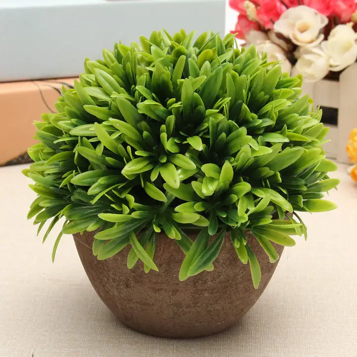 Artificial Grass Flowers Plants In Pot Home House Office Indoor
