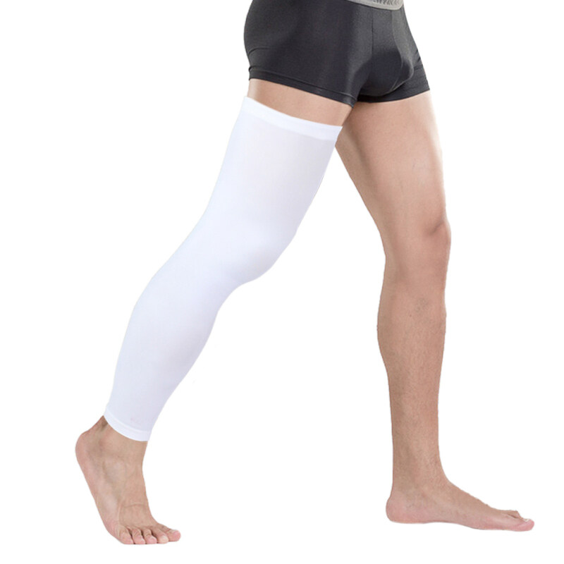 Bao Core 1 Pair Mens Professional Over Knee Compression Calf Sleeves Leg Tights Supports Long Knee Pads for Basketball Workout GYM Running Cycling Crossfit Football Sport Extra Large White