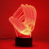 Baseball Gloves USB Visual 3D Night Light 7 Color Change LED Table Lamp Toy Gift