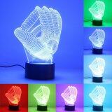 Baseball Gloves USB Visual 3D Night Light 7 Color Change LED Table Lamp Toy Gift