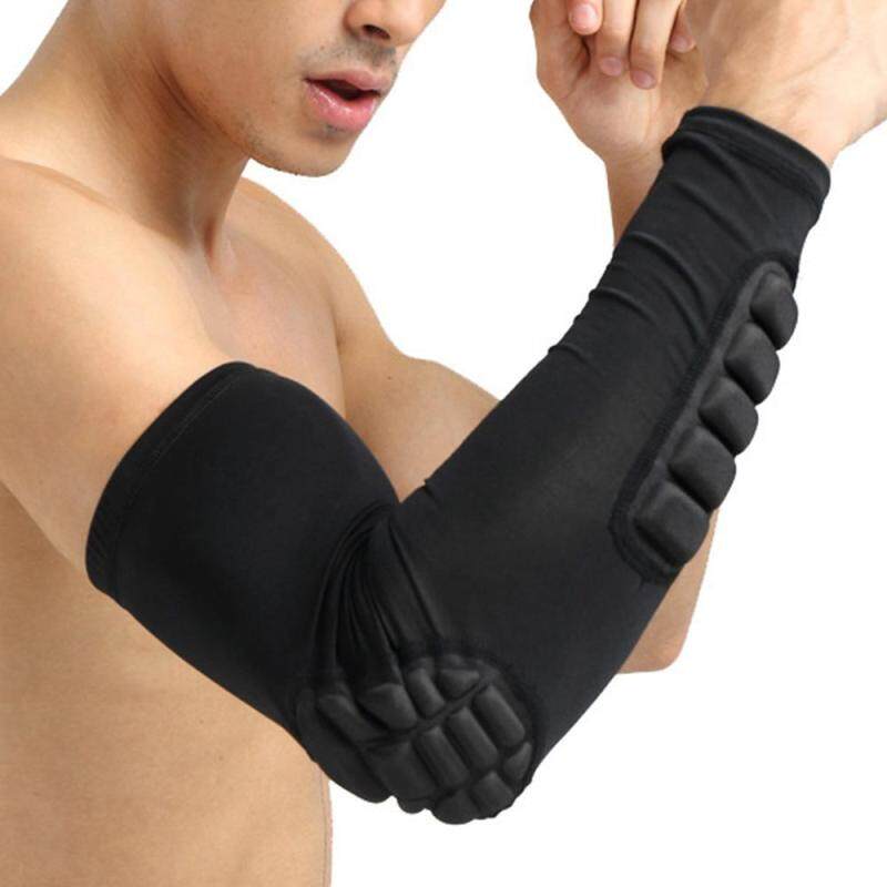 Basketball Football Shooting Extended Single Arm Elbow Sleeve Pad Protector Support (Black)