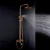 Bathroom Retro Shower Set Faucet Antique Brass style dual handles wall mounted