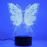 Beautiful Butterfly 3D USB Lamp Color Changing Bedroom LED Night Light Xmas Gift