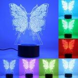 Beautiful Butterfly 3D USB Lamp Color Changing Bedroom LED Night Light Xmas Gift