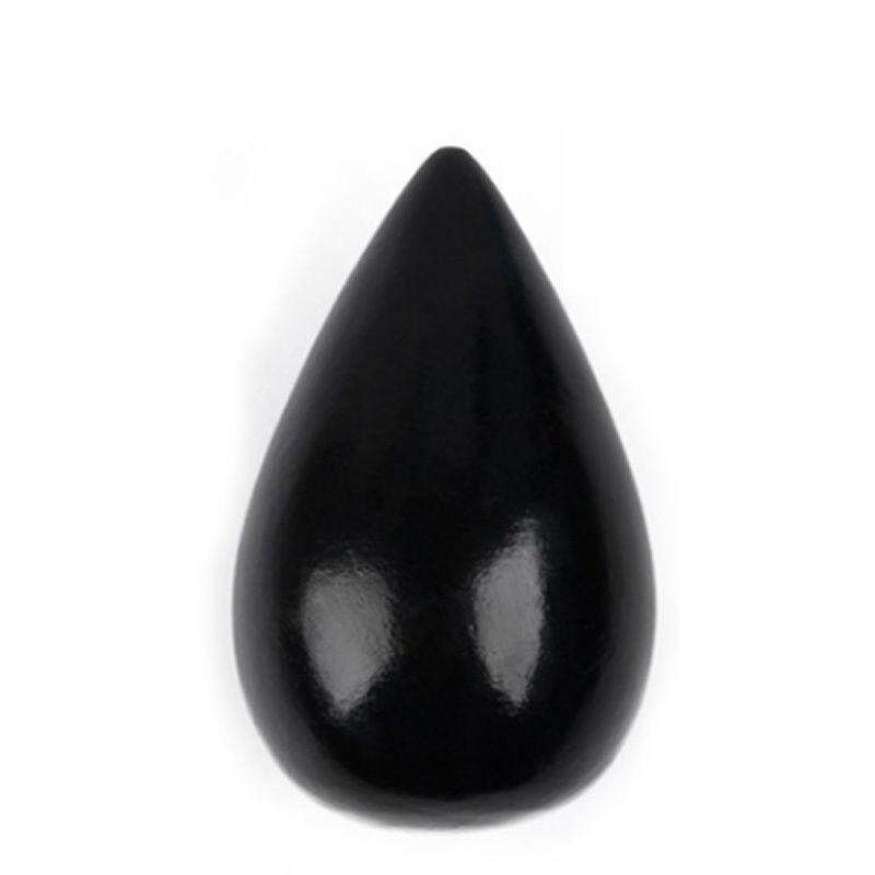 Beautymaker Wood Water Drop shaped Wall Hanger Bathroom Door Coat Hat Single Hook Holder Black