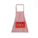 BELLE Fashion Stripe Linen Apron With Pockets Thick Anti-oil Household Kitchen Apron red & white soldiers