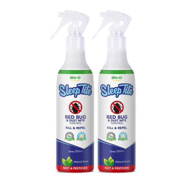 BioD SleepTite Bed Bug & Dust Mite Control 300ml Spray (Natural) x2