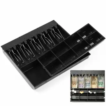 Black 5 Bills 8 Coins Cash Register Money Tray Cashier Storage Box