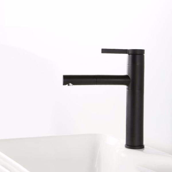 Black Bathroom Basin Faucet Double Position Rotatable Water Mixer Hot And Cold Tapware