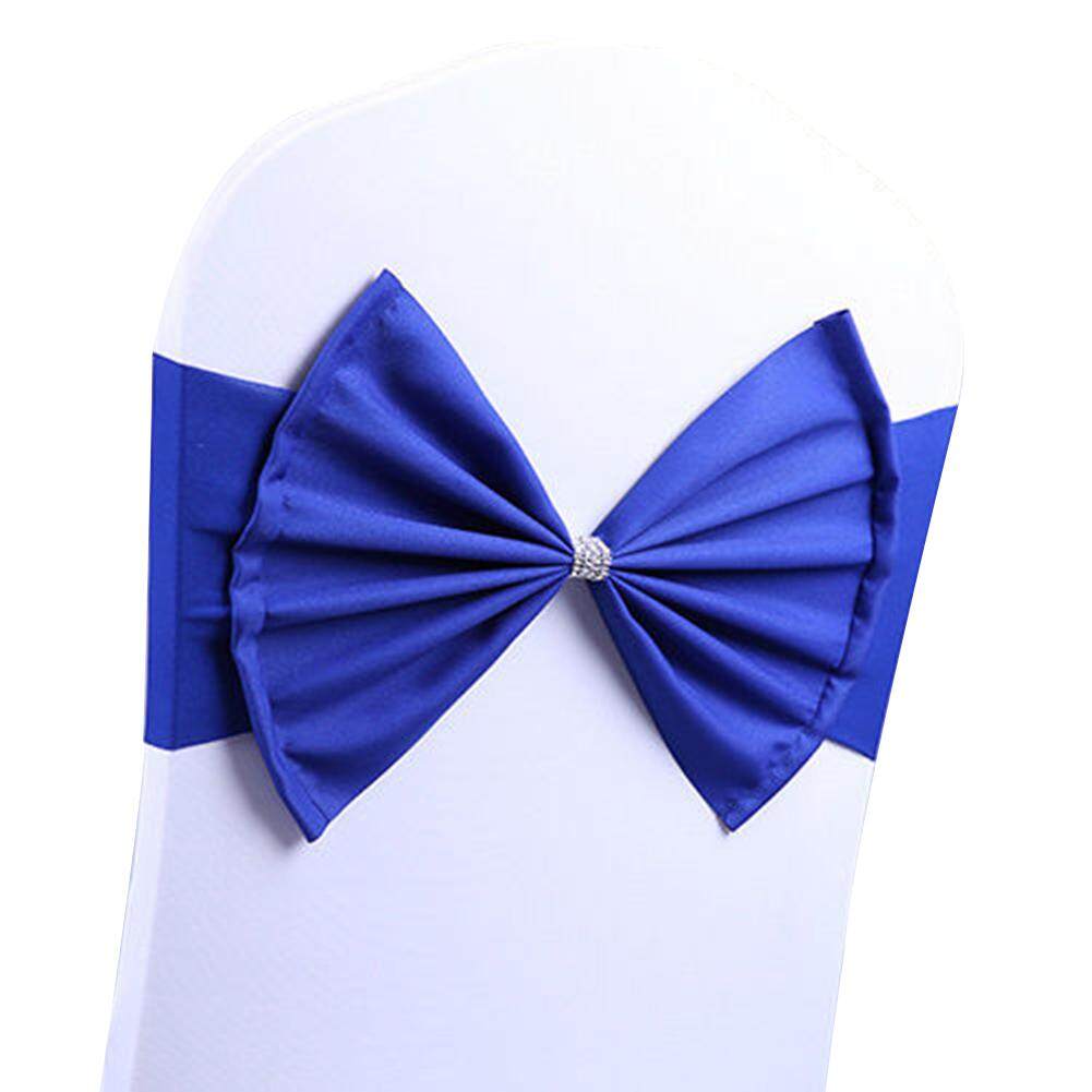 blackhorse 10pcs / lot Wedding Chairs Bowknot Cover Sash Bow Ties Ribbon Decoration Wedding Party 11 Color for Choose 2018 - intl