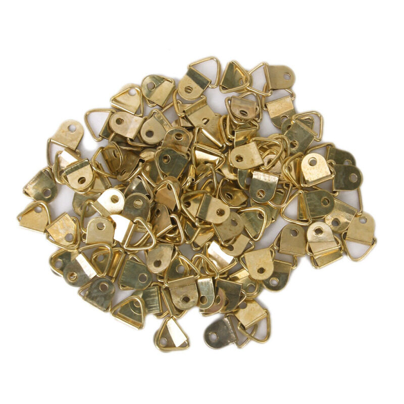 BolehDeals 100Pcs Small Triangle D-Ring Picture Frame Hangers Single Hole with Screws