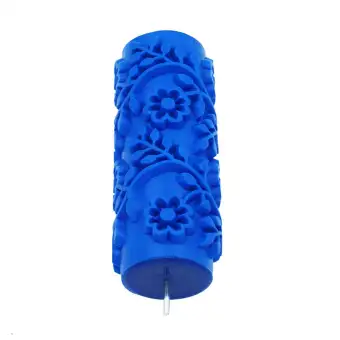 Bolehdeals 5 Rubber Embossed Flower Pattern Diy Paint Roller