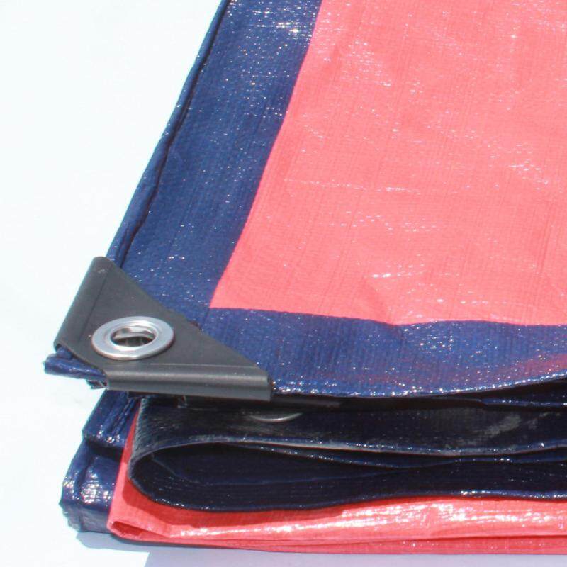 Canvas (Korea) 12 x 20 Ready Made PE Tarpaulin Sheet (Blue Orange) Outdoor Construction Renovation Floor Cover Canopy Tent Side Wall Shield Waterproof UV Protection with Grommets Eyelets Kanvas Biru Oren