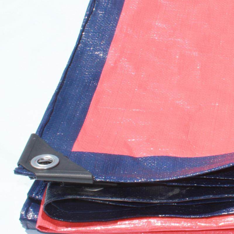 Canvas (Korea) 6 x 15 Ready Made PE Tarpaulin Sheet (Blue Orange) Outdoor Construction Renovation Floor Cover Canopy Tent Side Wall Shield Waterproof UV Protection with Grommets Eyelets Kanvas Biru Oren