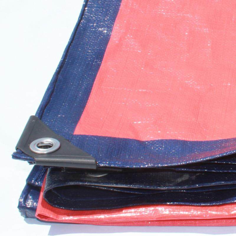 Canvas (Korea) 8 x 20 Ready Made PE Tarpaulin Sheet (Blue Orange) Outdoor Construction Renovation Floor Cover Canopy Tent Side Wall Shield Waterproof UV Protection with Grommets Eyelets Kanvas Biru Oren