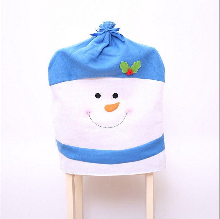 Christmas Chair Hats Christmas Decoration Chair Cover Kitchen Dinning Room Festival Xmas Snowman - intl