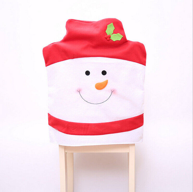 Christmas Chair Hats Christmas Decoration Chair Cover Kitchen Dinning Room Festival Xmas Snowman - intl