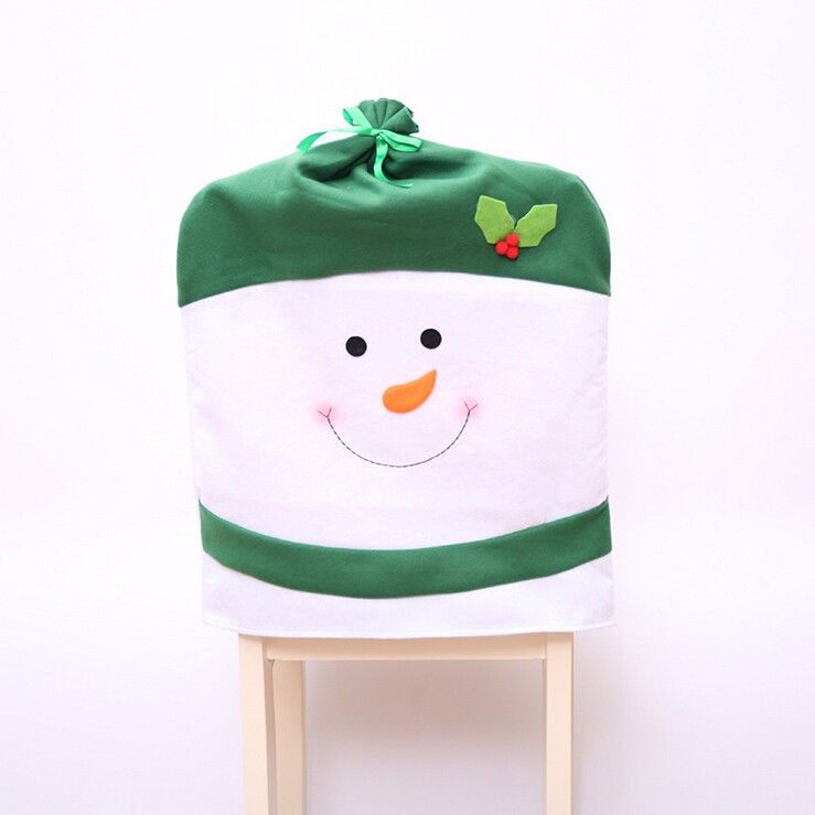 Christmas Chair Hats Christmas Decoration Chair Cover Kitchen Dinning Room Festival Xmas Snowman - intl