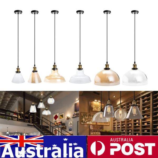 Clear triangle E27 Amber/Clear Retro Industrial Lamp Loft Ceiling Pendant Light Glass - intl