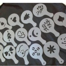 Dn Stensil Kopi Latte Art Cappuccino Piring Plastik Template 16 Desain