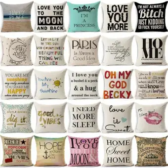 Cotton Linen Square Sofa Car Throw Pillow Cover size:15