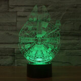 Creative Millennium Falcon 3D LED Night Light Acrylic Colorful Gradient Atmosphere Lamp Novelty Chrismas Lighting Kids Toy