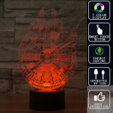 Creative Millennium Falcon 3D LED Night Light Acrylic Colorful Gradient Atmosphere Lamp Novelty Chrismas Lighting Kids Toy