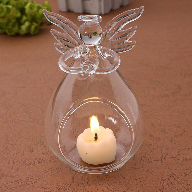 Crystal Glass Candle Holder Hanging Tea Light Lantern Candlestick Burner Vase DIY Home Wedding Party Decoration - intl