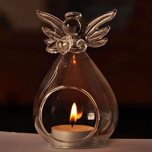 Crystal Glass Candle Holder Hanging Tea Light Lantern Candlestick Burner Vase DIY Home Wedding Party Decoration - intl