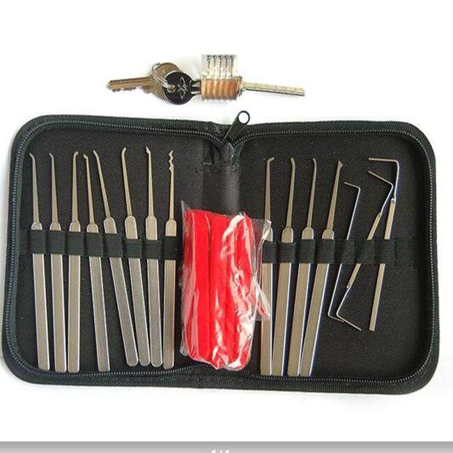DANIU 12Pcs High Quality Lock Pick Tools Set Lock Opener with T-Lock Transparent Lock - intl