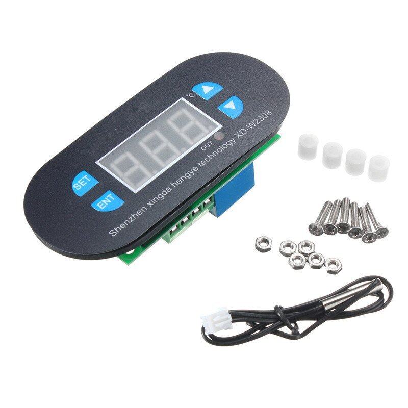 DC12V Digital Thermostat Temperature Alarm Controller Sensor Meter Blue LED