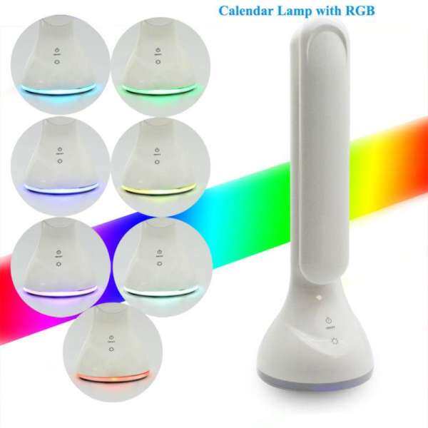 Dimmable LED Color Changing Touch Sensor Table Light Desk Lamp Temp Alarm Clock White - intl