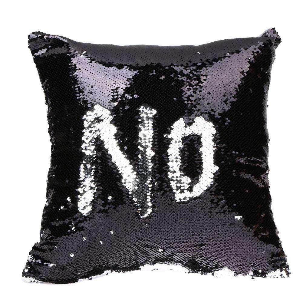 Newlifestyle DIY Sequins Pillowcase Paillette Pillow Cover (Black Silver) - intl(Black)