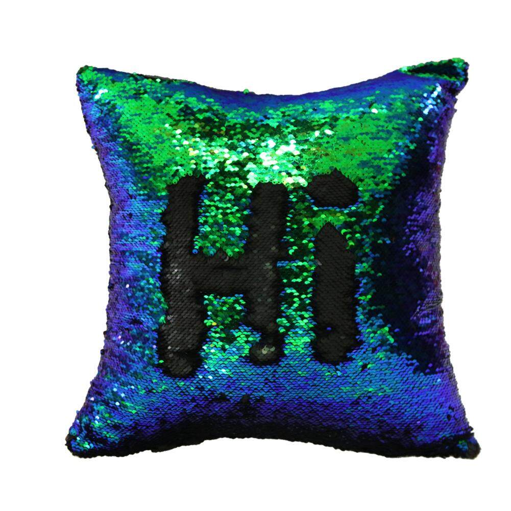 Newlifestyle DIY Sequins Pillowcase Paillette Pillow Cover (Green Black) - intl(Black)