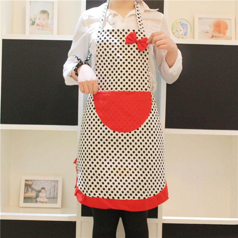 Newlifestyle Dot Women Cooking Aprons with Pocket - intl(Black)