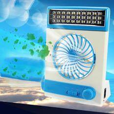 Dsstyles Portabel USB Mini Tenaga Surya Penggemar Ringan dengan LED dan Lampu Senter untuk Rumah Luar Ruangan Kemah
