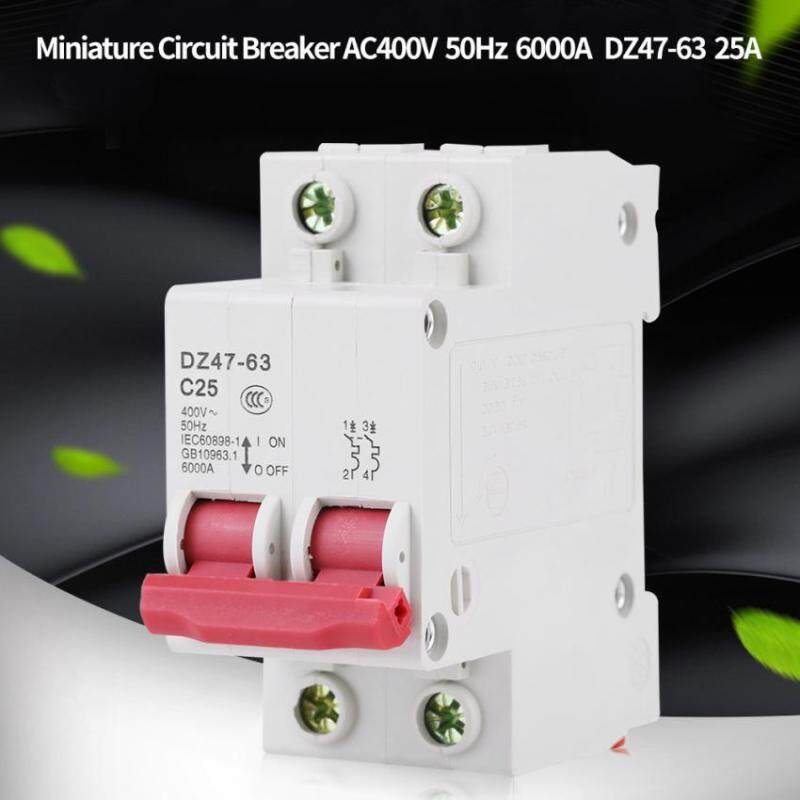 DZ47-63 AC400V 50Hz 25A Micro Circuit Breaker Breaking Capacity 6000A