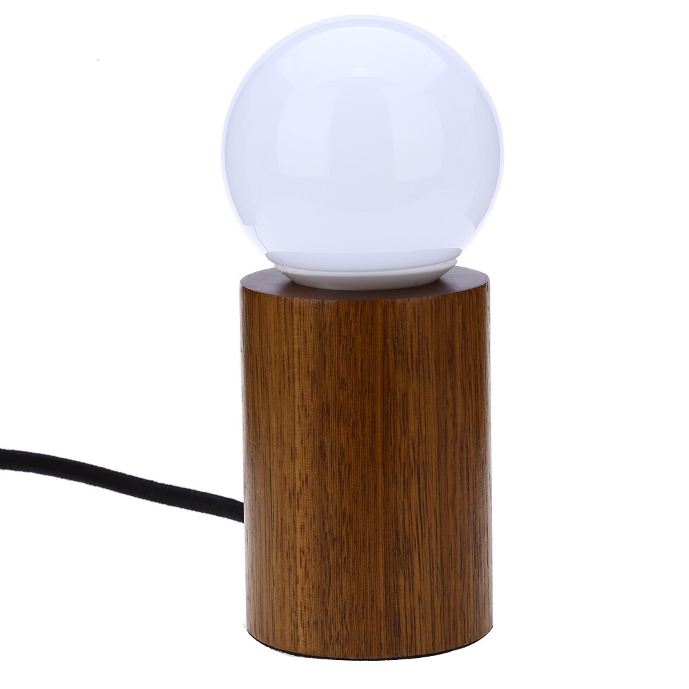 E27 Modern Minimalist Peach Wood Lamp Round Desk Lamp with LED Bulb - intl