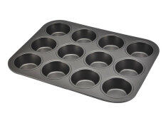 E Future Non Stick อุปกรณ์อบเหล็กคาร์บอน 12 ถ้วย Cupcake แม่พิมพ์มัฟฟินแพนเค้กคุกกี้ถาดอบ By Efuture.