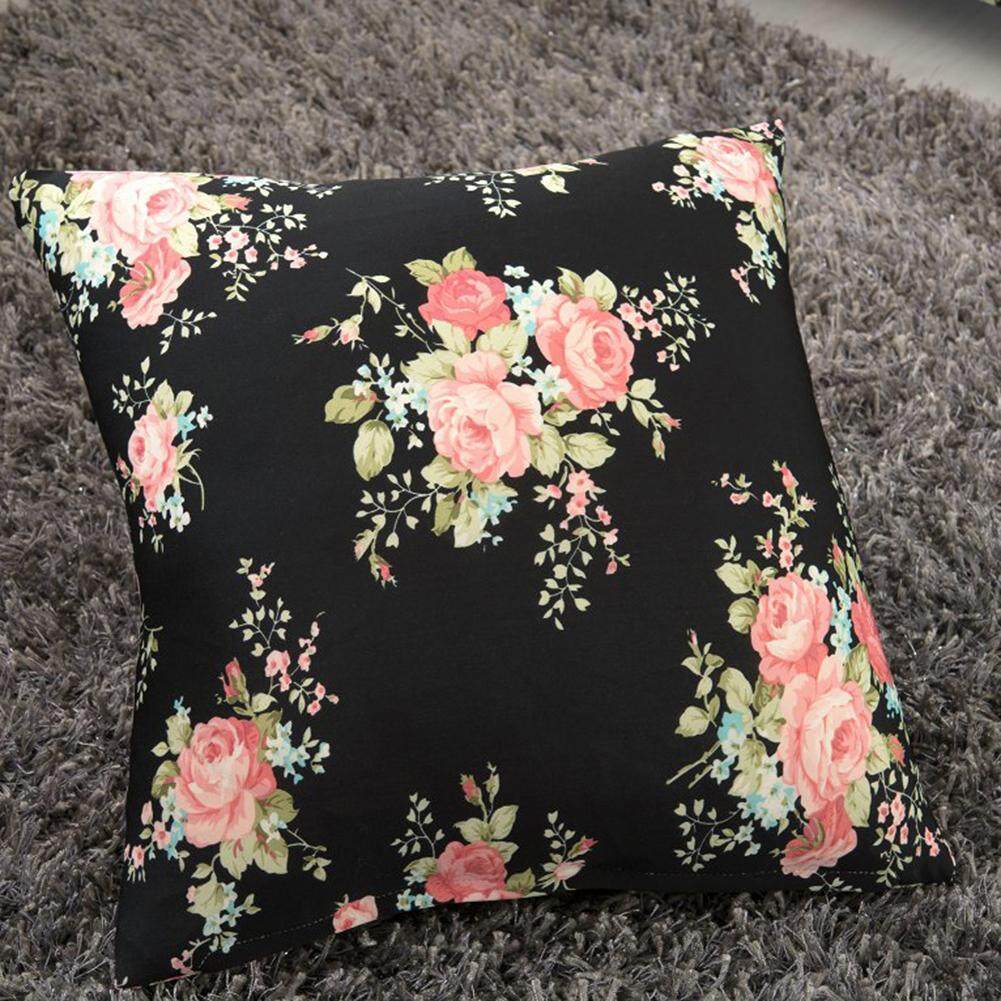 Newlifestyle Elastic Soft Printed Pillow Cases Pillow Cushion Covers Bedroom Sofa Decor(Black)-C - intl(Black)