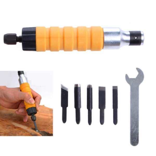 Electric Carving Machine Woodworking Carving Chisel Tool with 5 Carving Blades