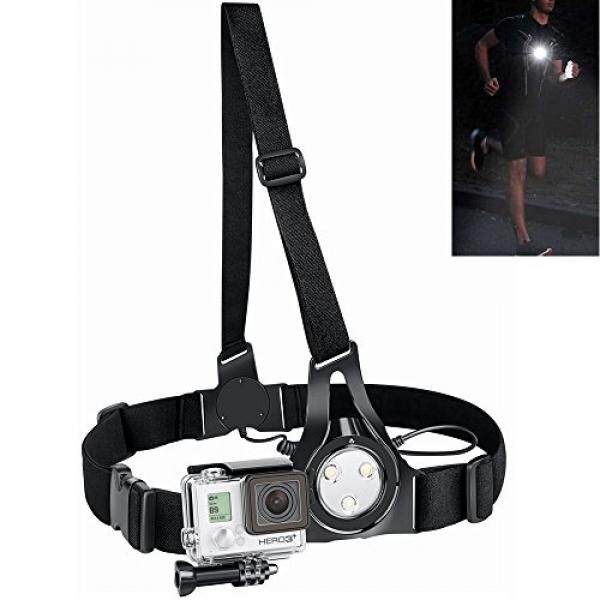 Enklov LED Lampu Lari-Enklov Olahraga Luar Ruangan Lampu Pemotretan Malam Peringatan Lampu Keselamatan USB Rechargeable Senter Dada untuk Berkemah, Berburu, berjalan, Sabuk Dada Tali Gunung untuk GOPRO HERO 3/3/5/5 Sesi-Intl