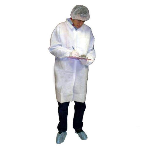 Enviroguard Microguard CE Jas Lab Sekali Pakai, Tunnelized Pergelangan Tangan Putih Sedang (Kasus 50) -Intl