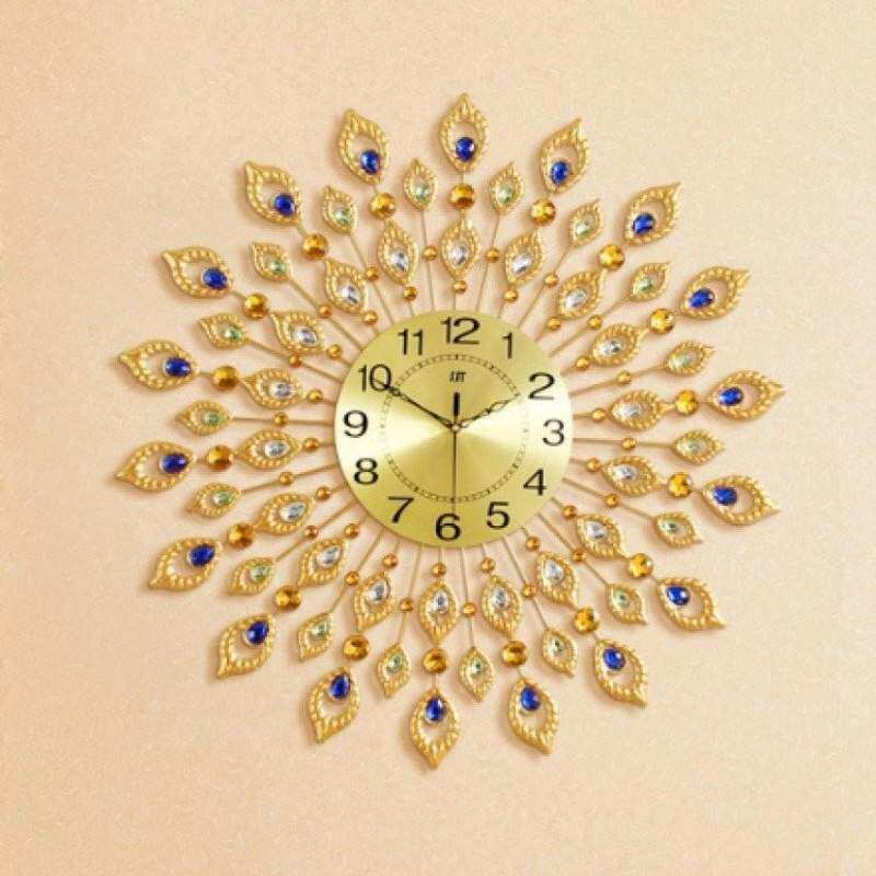 Catwalk European Style Peacock Diamante Mute Wall Clock Quartz Clock 72*72 cm
